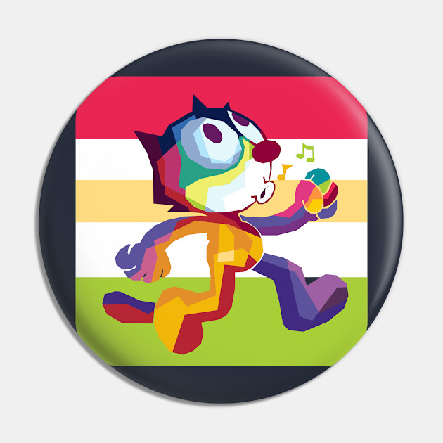 The Felix Cat Pop Art Felix The Cat Pin Teepublic