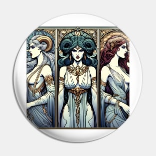 Bad Girl Triptych: Lilith, Medusa, and Jezebel Pin