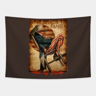 vuntage - "american is a family" abraham lincoln sleep on a chair Tapestry