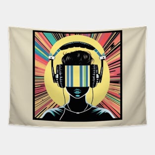 Retro Music TV Surrealism Tapestry