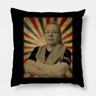 Thank You Gail Lewis  // Photo Vintage Retro Look Fan Design Pillow