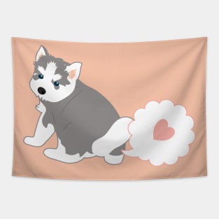 Farting Siberian Husky Puppy Tapestry