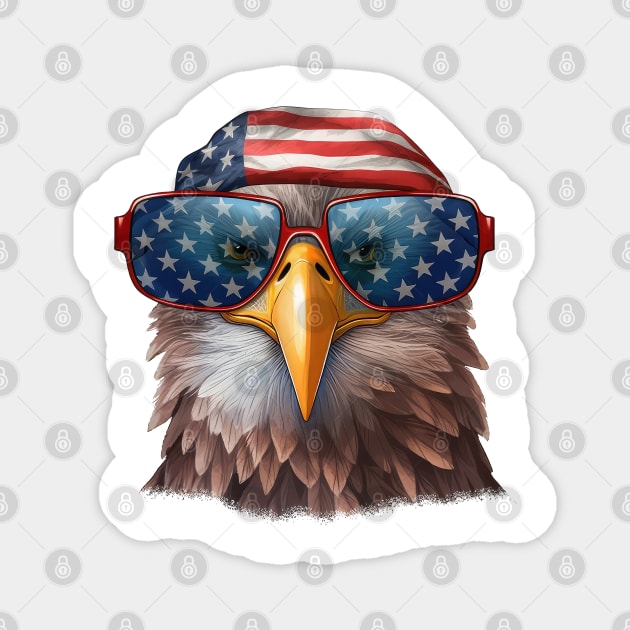 Cool American Eagle Portrait #1 Magnet by Chromatic Fusion Studio