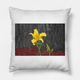 Yellow Stargazer Lily Pillow