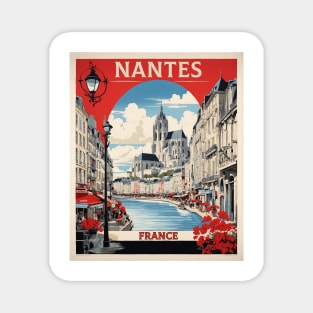 Nantes France Vintage Poster Tourism Magnet