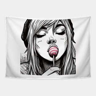 Lollipop Art Girl Tapestry