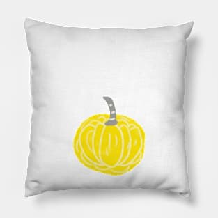 Yellow pastel pumpkin retro halloween Pillow