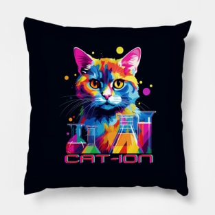 Chemist cat wpap, cation, chemistry, laboratory, kitty in lab Pillow