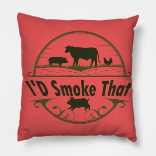 Retro Vintage Farm Animals I'd Smoke That Pillow