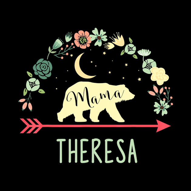 Theresa Name Gift Floral Personalized Mama Bear by crowominousnigerian 