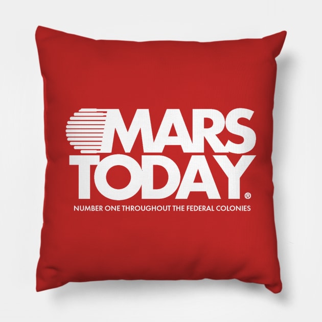 Mars Today Pillow by RetroCheshire