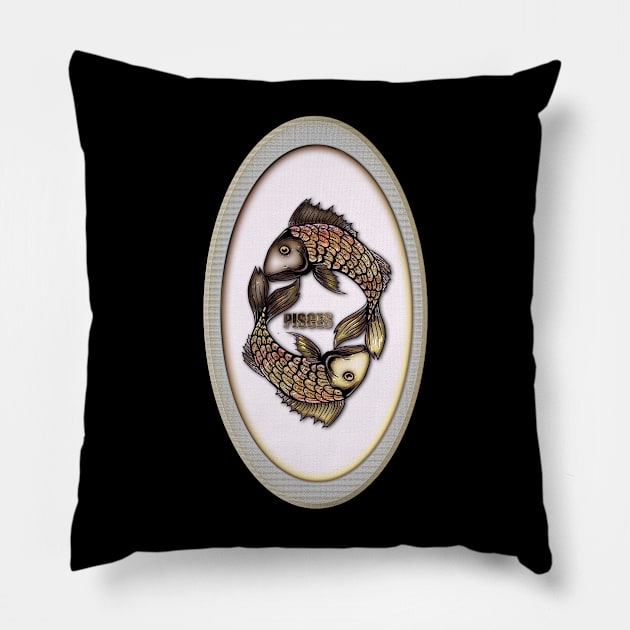 Zodiac sign pisces Pillow by Nicky2342