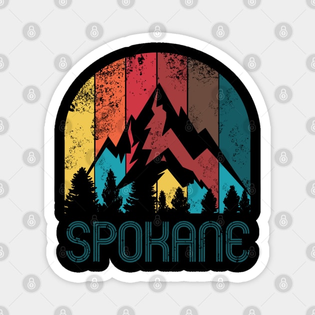 Retro City of Spokane T Shirt for Men Women and Kids Magnet by HopeandHobby