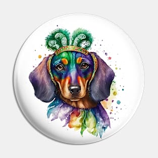 DACHSHUND MARDI GRAS 2024 Pin