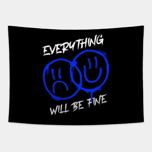 Everything will be fine , smiley , good vibe Tapestry by noirglare