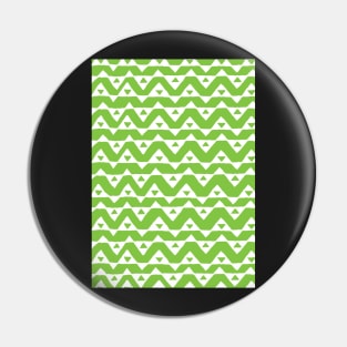 Lime Green White Hand Drawn Chevron Triangle Pattern Pin