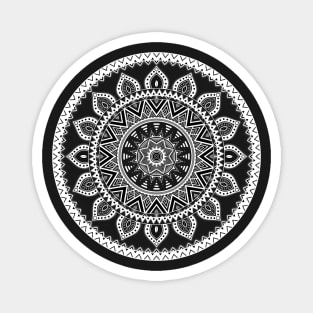 Mandala with African-inspired patterns White and Black version Magnet