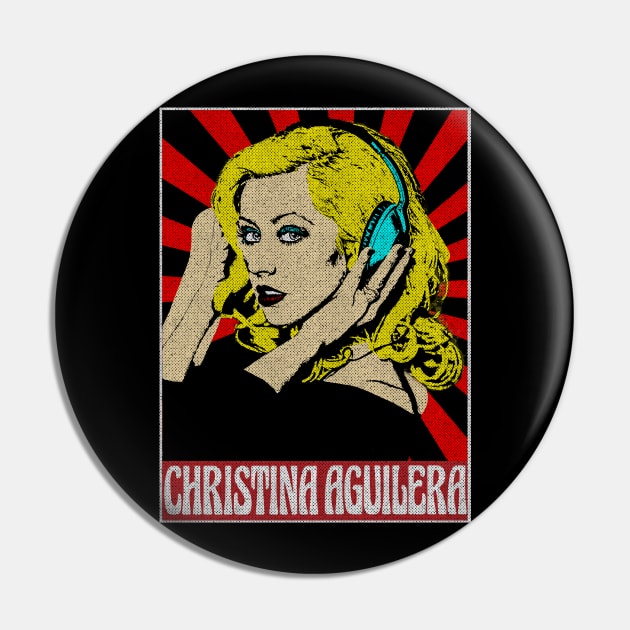 Christina Aguirela Headset Pop Art Style Pin by Motor Lipat