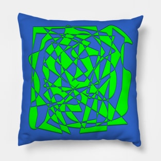 Abstract Geometry - Green and Blue Pillow