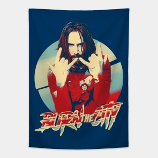 keanu burn the city pop art Tapestry