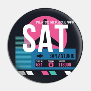 San Antonio (SAT) Airport Code Baggage Tag Pin