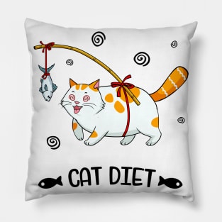 Fat Cats Diet Cat Lover Fun Pillow