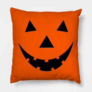 Black halloween pumpkin face Pillow