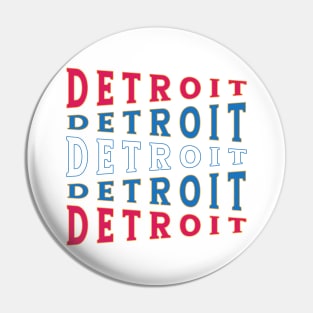 TEXT ART USA DETROIT Pin