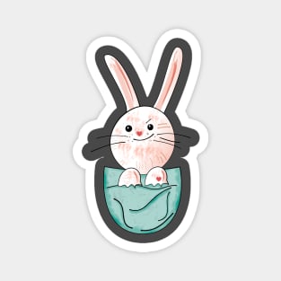 Little rabbit in the pocket Magnet