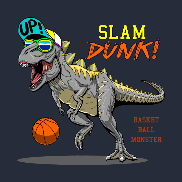 cool t rex dinosaur playing basketball by hayr pictures