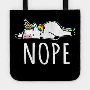 Nope Unicorn T Shirt Nah Not Gonna Do It, Funny Lazy Gift Tote