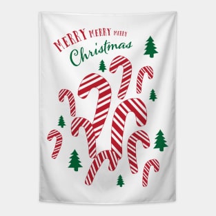 No Bows Please! Candy Cane Merry Xmas! Tapestry