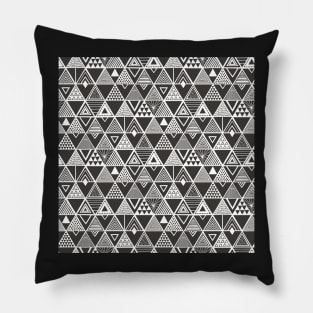 Geometric Triangles in Black White Pillow