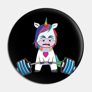 Funny Unicorn Weightlifting Workout Gym Unicorn Bodybuilding Pin