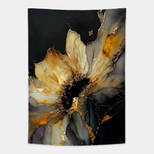 Organic Sunflower - Semi Abstract Alcohol Ink Resin Art Tapestry