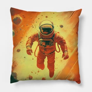 Underwater Astronaut Retro Travel Style Pillow