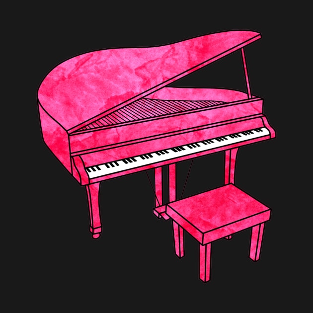 Pink Piano by Kelly Louise Art