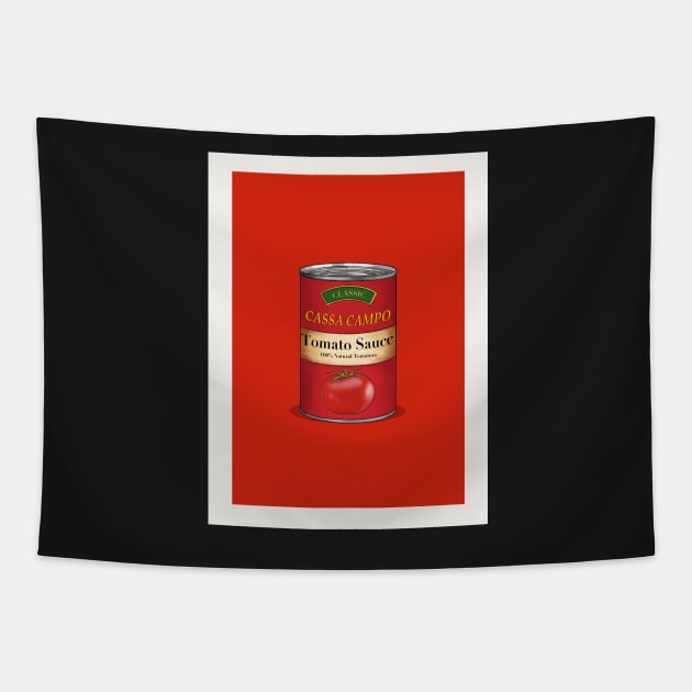 Spaghetti tomato sauce kitchen print Tapestry by Holailustra