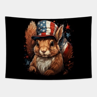 Patriotic Squirrel Tapestry