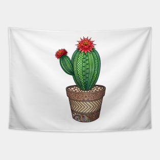 Flowering Cactus zentangle Tapestry