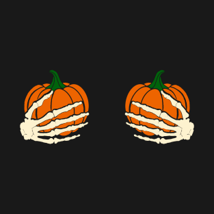 Pumpkin Boobs Skeleton Hands / Halloween T-Shirt