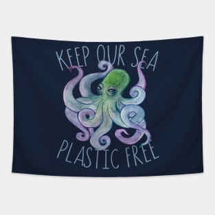 Keep our sea plastic free Tapestry