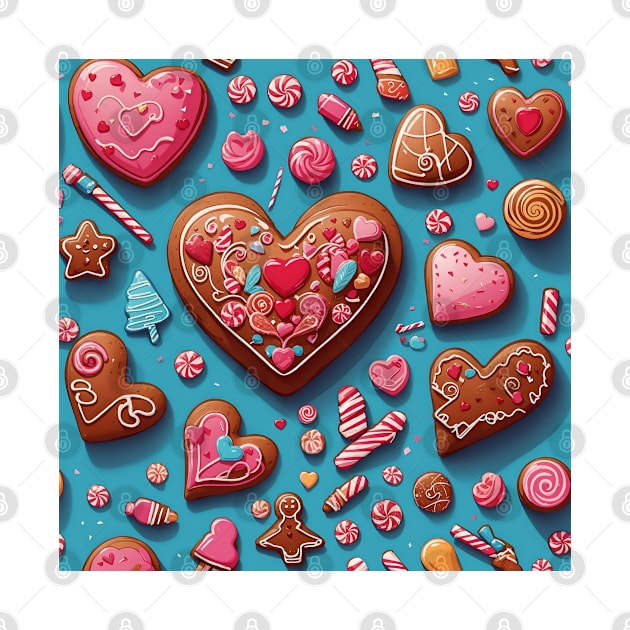 gingerbread and colorful candies pattern by ANVC Abstract Patterns