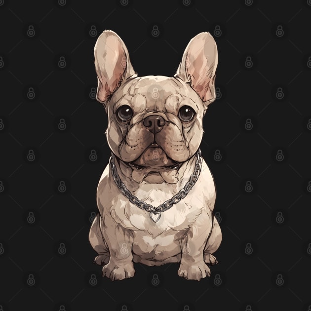 Cream color with silver chain French Bulldog by CandyApparel