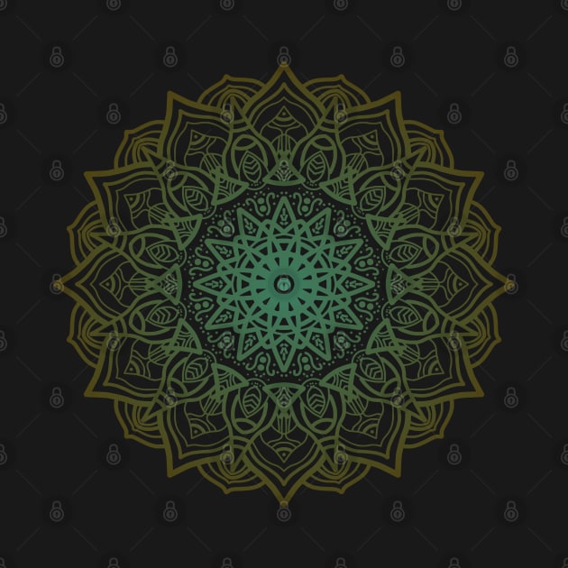 Green Mandala Digital Art Tee by FlyingWhale369