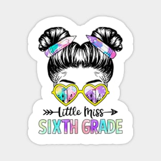 Little Miss Sixth Grade Girls Back To School Shirt Daughter Magnet