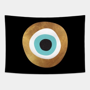 Gold Evil Eye 70s Bohemian Lucky Charm Tapestry