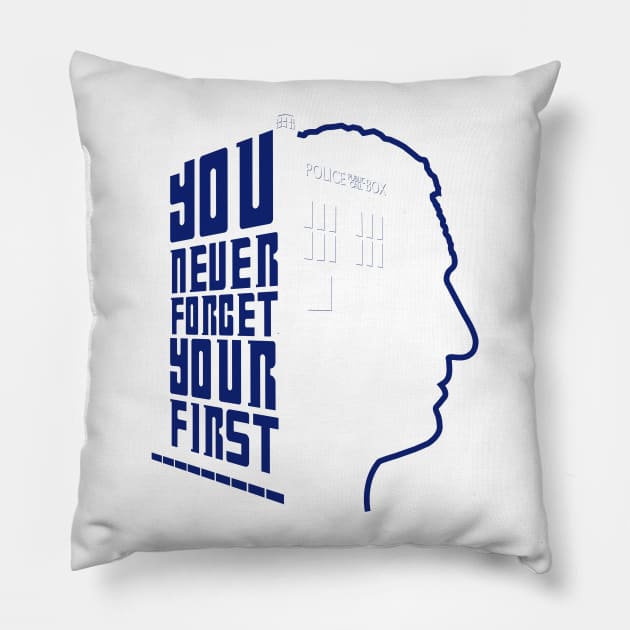 You Never Forget Your First - Doctor Who 9 Christopher Eccleston Pillow by jadbean