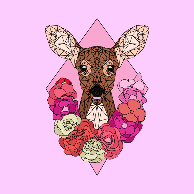 Floral Deer by Trxnquilx