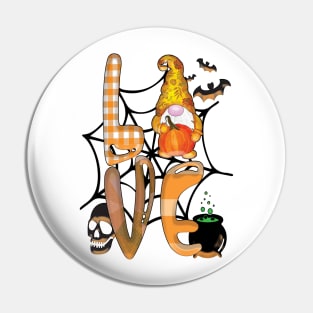 gnomes love halloween Pin